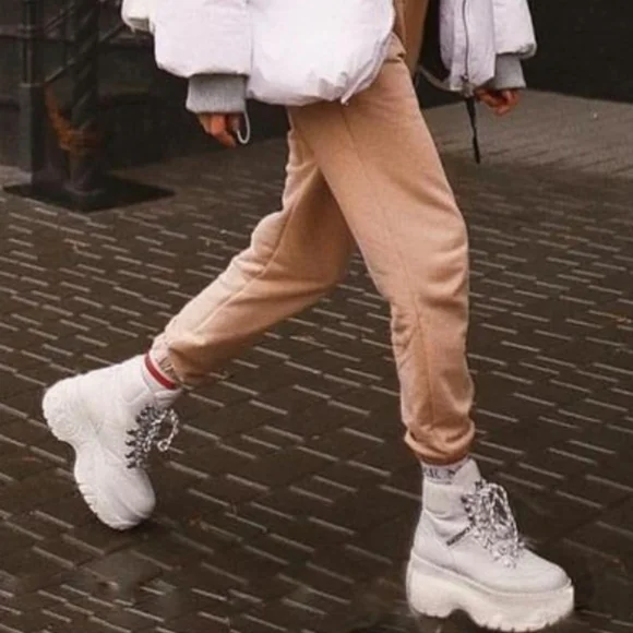 Naked Wolfe Spike Wicked White Platform High-Top Sneakers sz 7 US - Picture 5 of 15